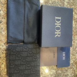 Black Dior Oblique Jacquard Wallet 