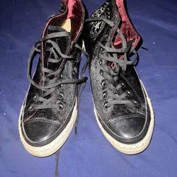 High-Tops Black Converse With Silver Spikes