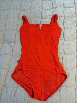 Red Ribbed One-Piece sance leotard