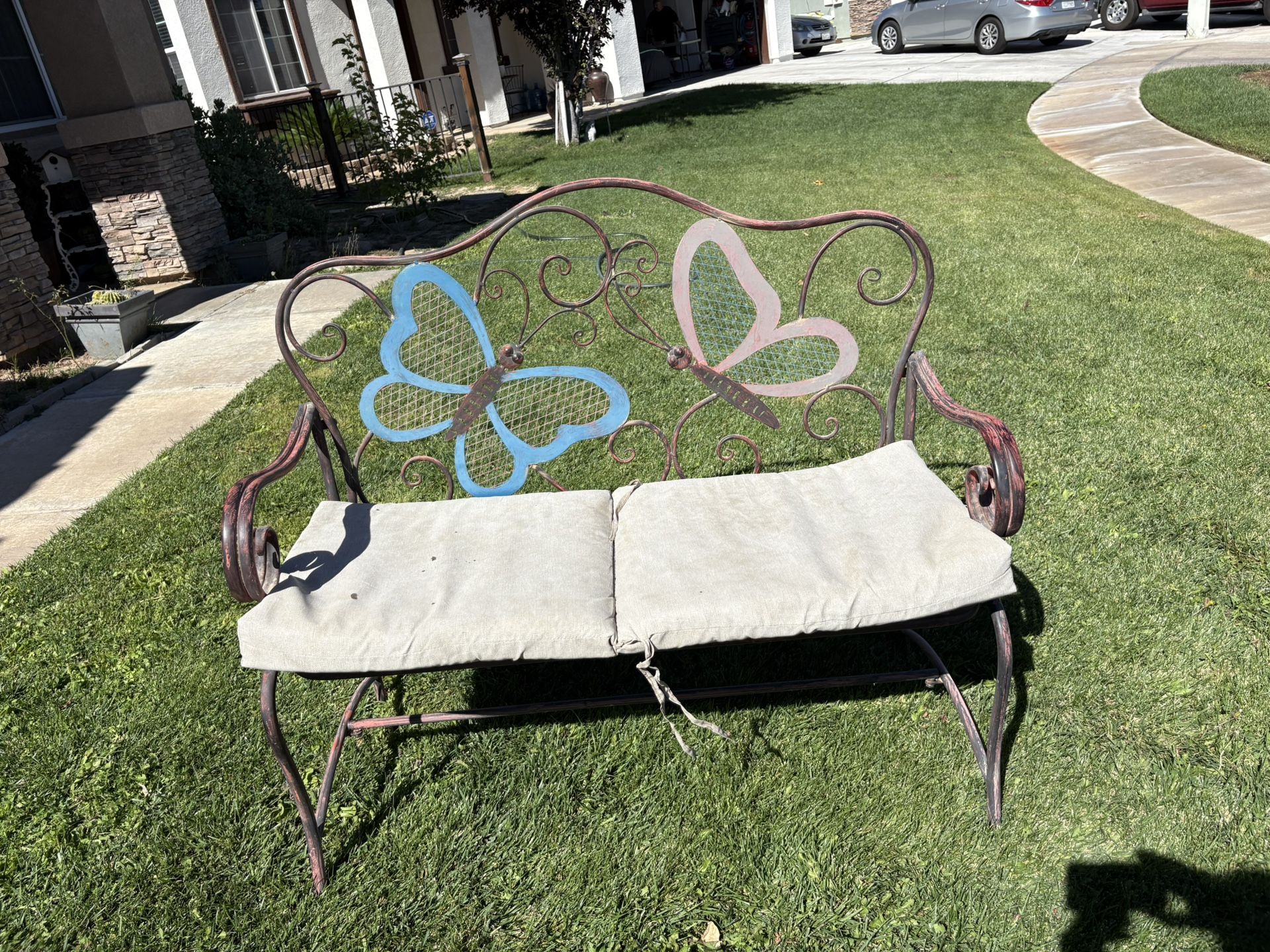Butterfly Outdoor Retro Bench Two Chair