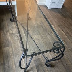Cast Iron Glass Entry Way Table