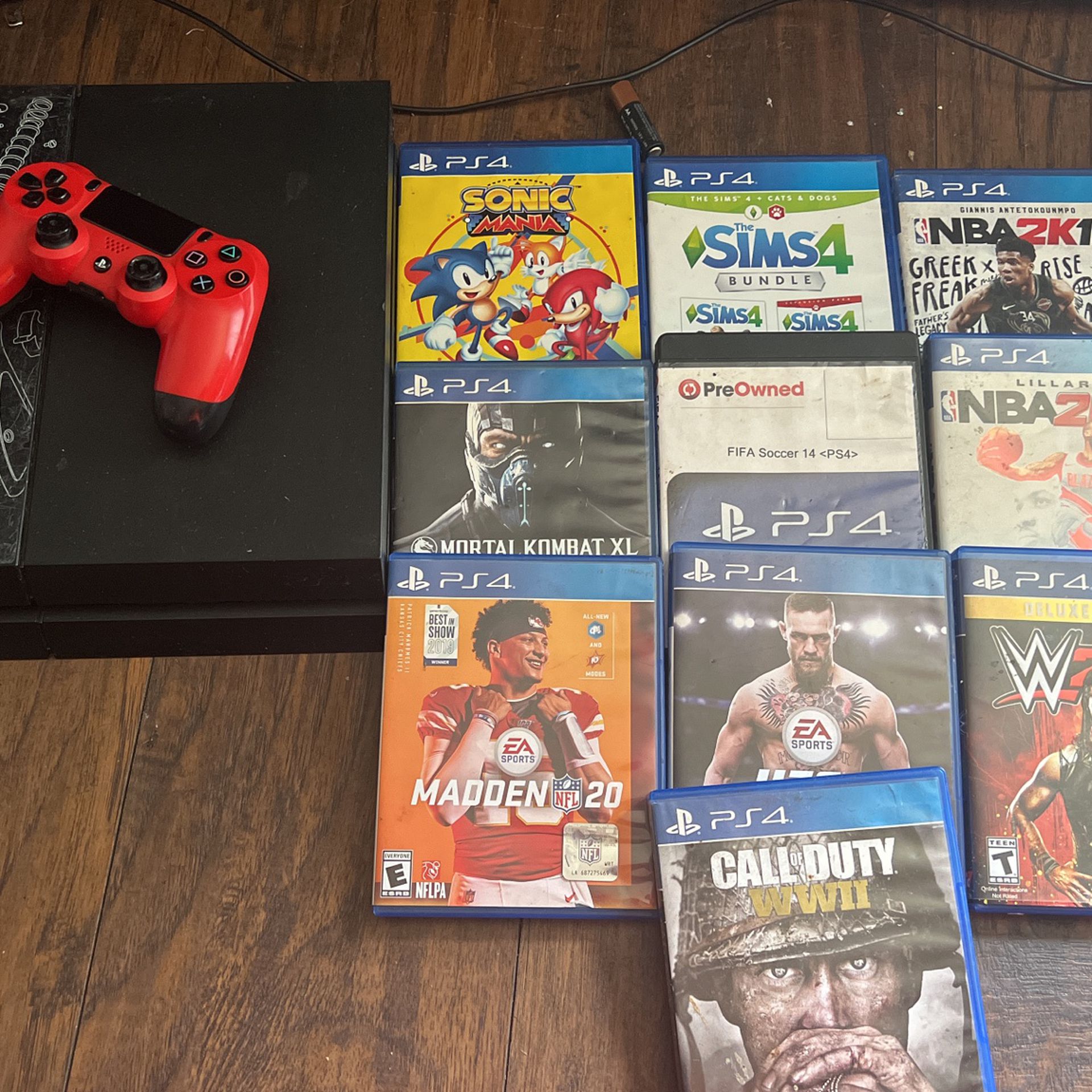 PlayStation 4 With 2 Controller With Games (AS IS)