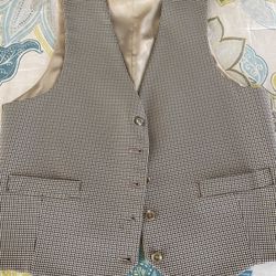 Beige Tan Reversible Dress Vest