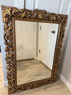 Vintage Gold Ornate French Style Wall Mirror