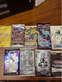 Yu-Gi-Oh! And Dragon Ball Z trading card booster packs