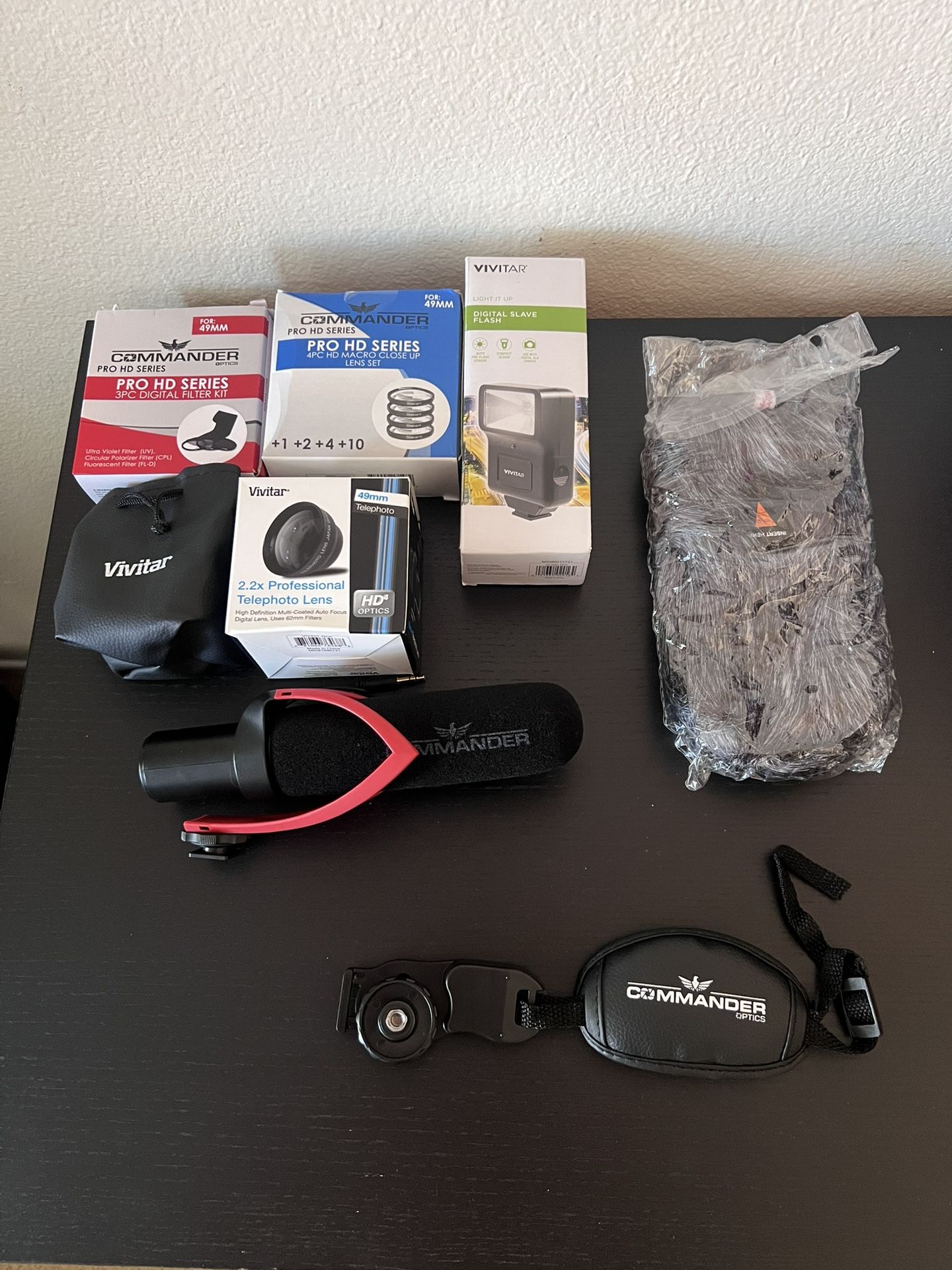 SLR/DSLR with Camera Lens + Mic + Flash