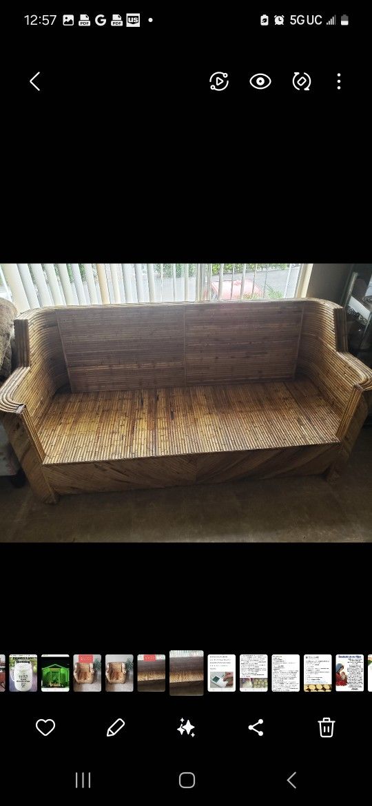 Authentic Bamboo Sofa Two Small Sofas Two End Tables 1 Middle Table And Foot Rest 1 Big Sofa