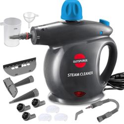 Handheld Steam Cleaner, Pressurized Multi-Surface Shot with 13 Grey 