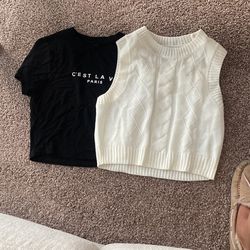 Black Top Lightly Worn (xs). Vest Never Worn (s)