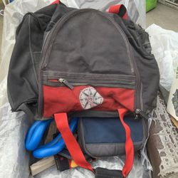 90s Marlboro Compass Logo Duffle Bag Gym Bag Red Black Canvas 25" x 14" 74566