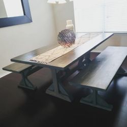 Farmhouse Style Tables And Benches 