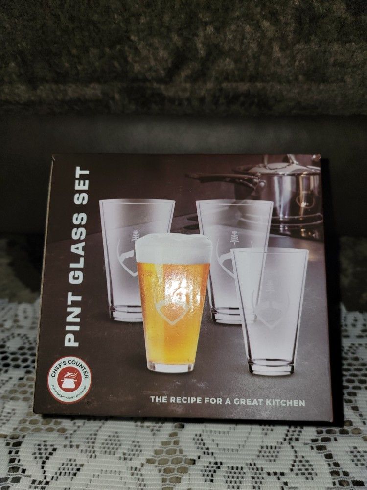 Chef's Counter Pint Glass Set of 4