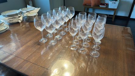 Vera Wang Crystal water and wine glasses