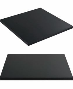 Table Top (Set of 2), 24” x 24” x 1”, Reversible Melamine Countertop Only, Indoor Use, Solid Black