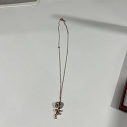 Diamond Rose Pendant Necklace 