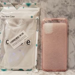 Galaxy S20 plus pink / clear glitter Phone Case