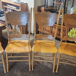 4 Solid Wood Dining Chairs
