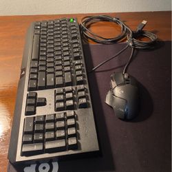Razer Black widow Gaming Keyboard, Logitech G502 Gaming And Steel series Gaming Mouse Pad Included