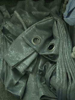 Sparkle grey curtains (metallic)