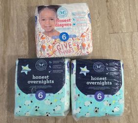 2 packs of Honest Company Diapers Size 6