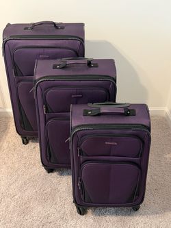 Purple Softside Spinner Luggage Set – 3 Piece