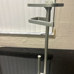 Freestanding Toilet Paper Holder with Shelf and Reserve in Flat Nickel No box 