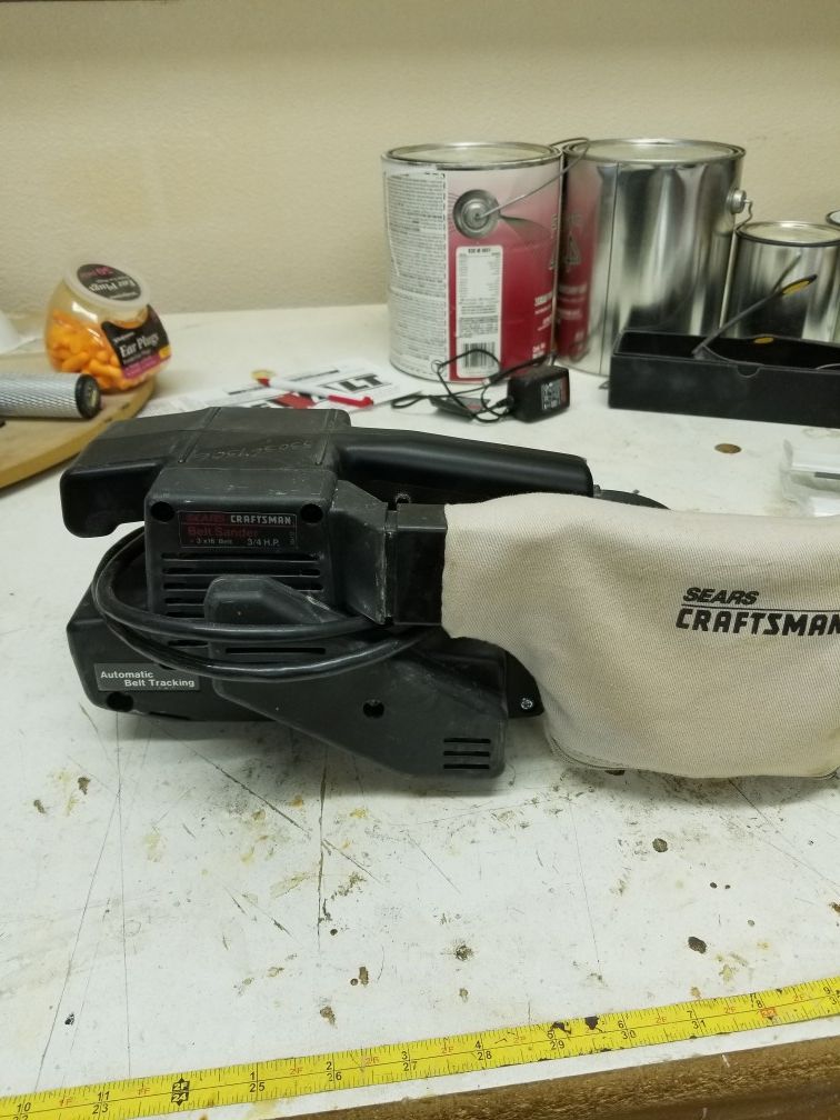Craftsman belt sander 3x18. 3/4 hp must pick up Walgreens Decatur and cactus