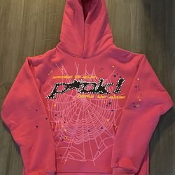 Pink Sp5der Hoodie – Size Small