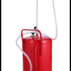 20 Gallon Portable Waste Oil Drain Tank Air Operated Drainage Adjustable Funnel Height with Wheel, Red 