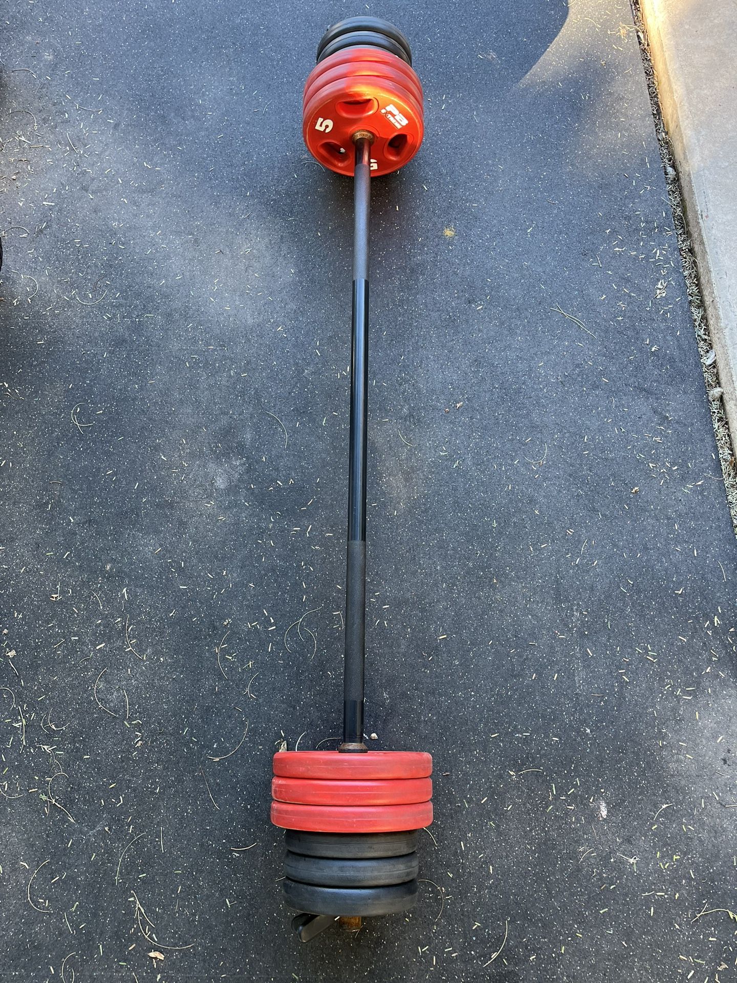 1in Weight Plate Set 45lbs And Bar