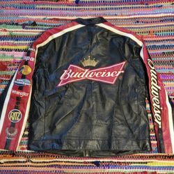 Nascar Budweiser leather Jacket men's XL