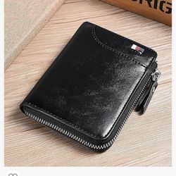 Tendaisy Reshline Men's RFID Blocking Zipper Wallet Multi Credit Card Holder Purse (Black)