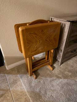 Antique TV Folding Trays - Set of 4