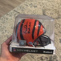Bengals Mini Helmet Signed By Ken Anderson Nfl Mvp