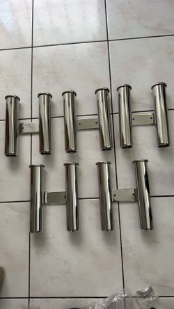 Title: 5 Sets Stainless Steel Double Fishing Rod Holders – 10 Rod Capacity – Heavy Duty Marine
