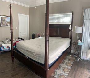 Queen Canopy Bedroom set (real cherry wood)