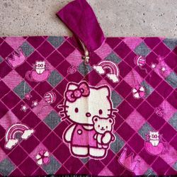 Youth Size Hello Kitty Alpaca Poncho. 