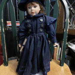 Porcelain School Girl Doll