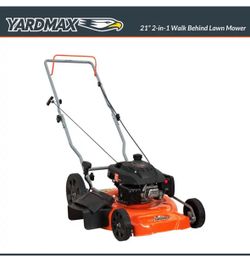 BRAND NEW IN BOX Shop YARDMAX 21 in. 170cc 2-in-1 Gas Walk Behind Push Lawn Mower with High Rear Wheels