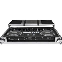 Headliner HL10008 Flight Case With Laptop Platform, Rubber Wheels,  and Spring-Loaded Padded Handles For Pioneer DJ DDJ- REV7 DJ  Controller 