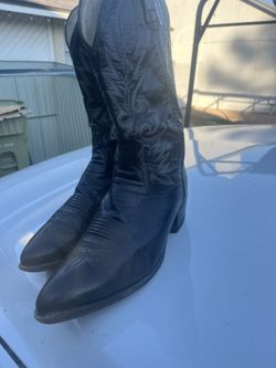Dan Post Men's 12D Black Leather Cowboy Boots