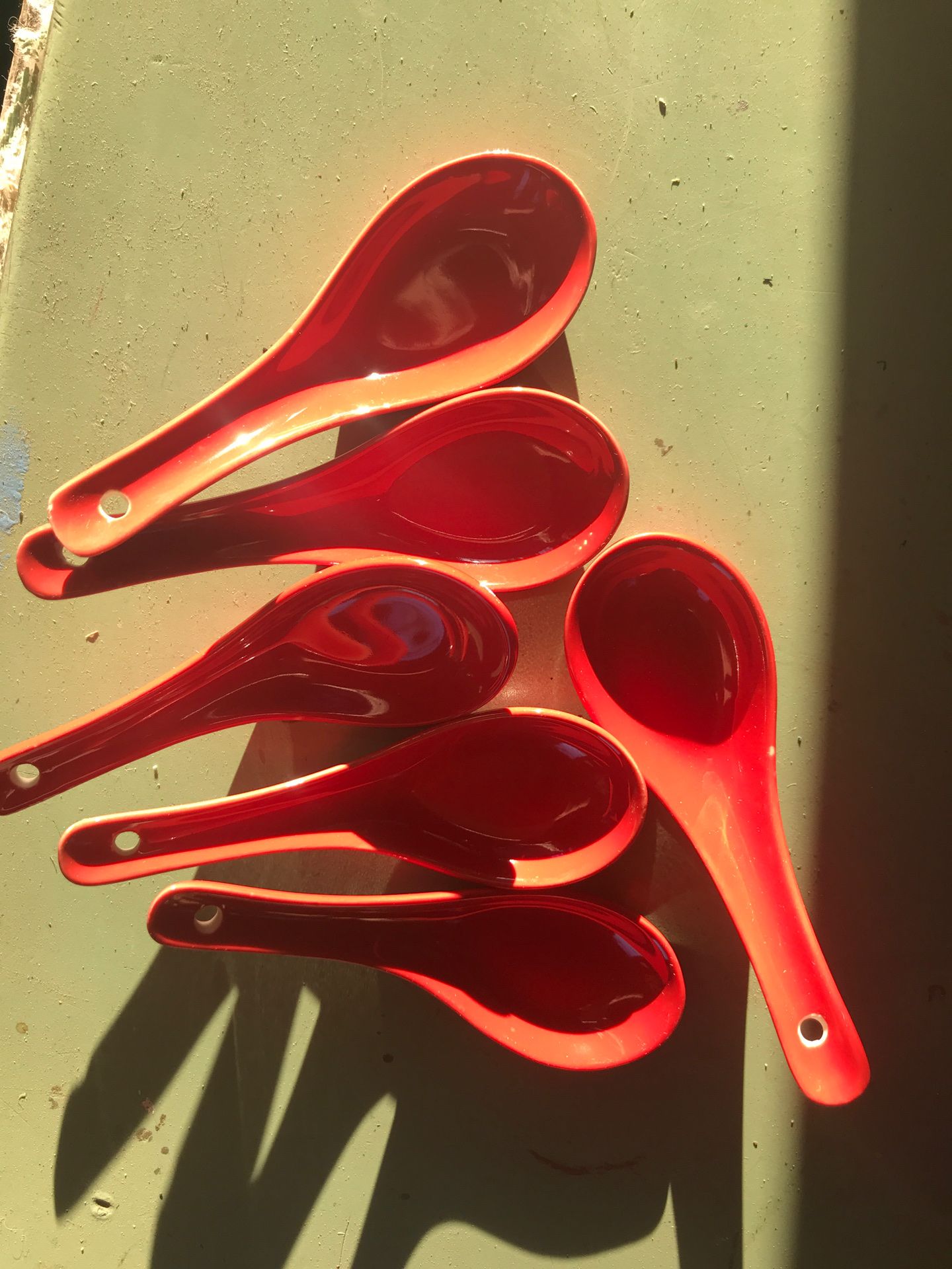 Japanese soup spoons and porcelain bowls