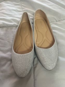 Sparkling silver dress shoes 8
