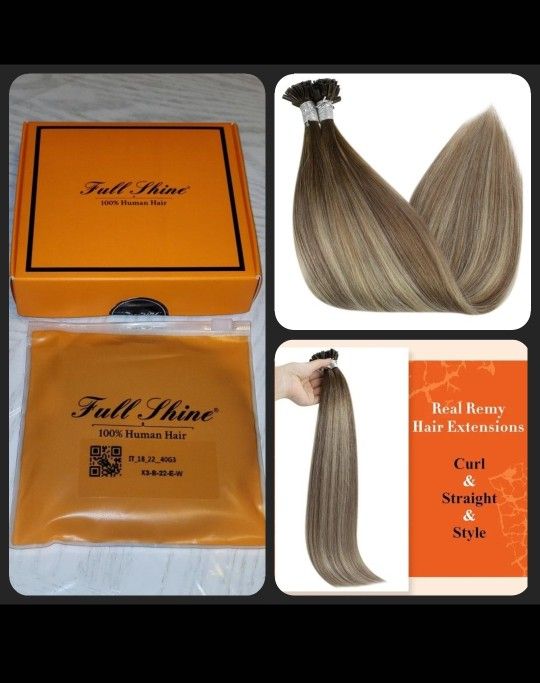 *NEW* Full Shine UTip Human Hair Extensions 14"
