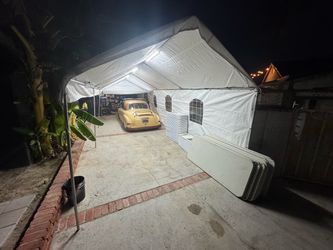 Tables  chairs tents