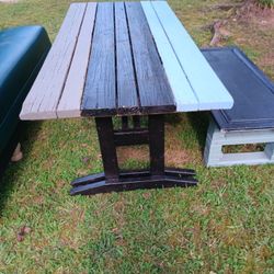 Table And Bench Wood Homemade