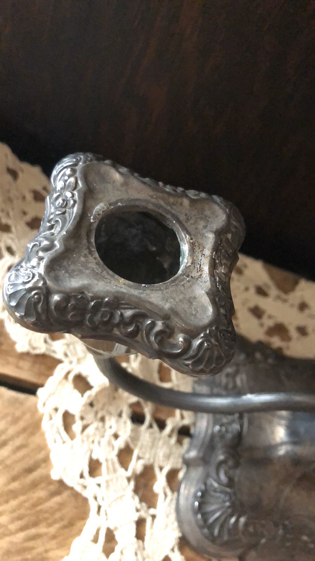 Antique silver candelabra