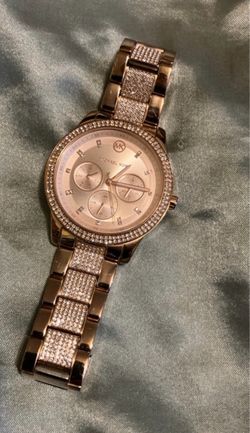 Michael Kors Rose Gold Crystal Chronograph Watch