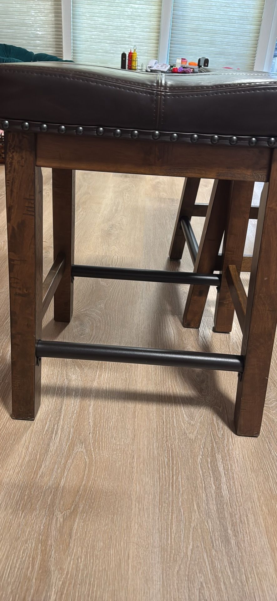 (2) 25” Saddle Cushioned Bar Stools