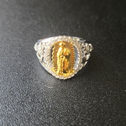 Sterling Silver Virgin Mary Ring 